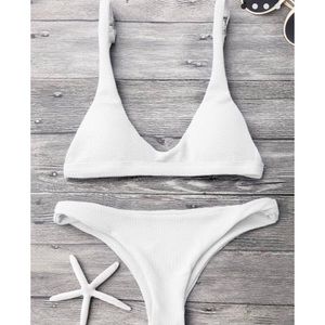 ZAFUL White Ribbed Bikini!
